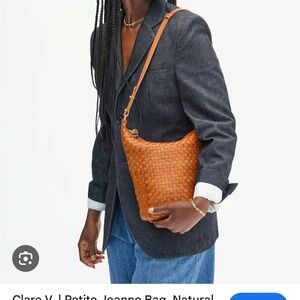 Clare V Petite Jeanne Chic Brown Woven Leather Shoulder Bag